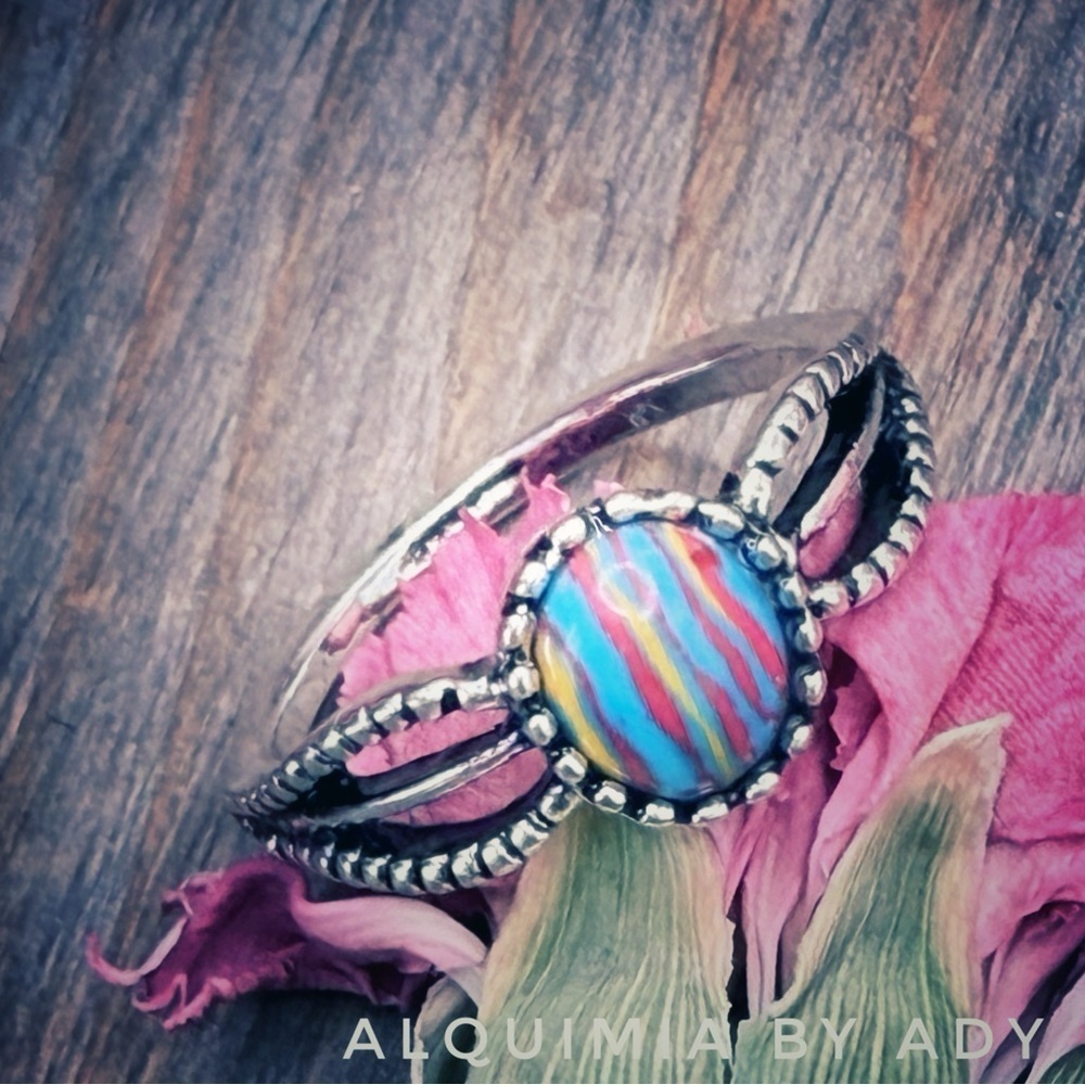 CHUNKY PINKY RING + Silver and Blue Gemstone Ring Intricate Detailing turquoise